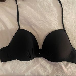 SOLID BLACK CUPPED BIKINI TOP